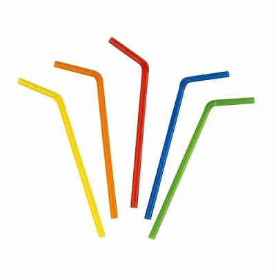 Трубочки c изгибом цветные 210*5мм (250/12000) Россия