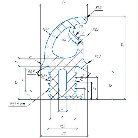 №801 Профиль силиконовый  Miwe 81342.1 Уплотнение двери BS4.0.10